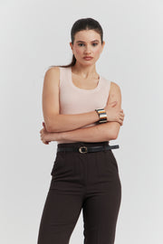 PANTALON AVEC CEINTURE FIOREA MARRON